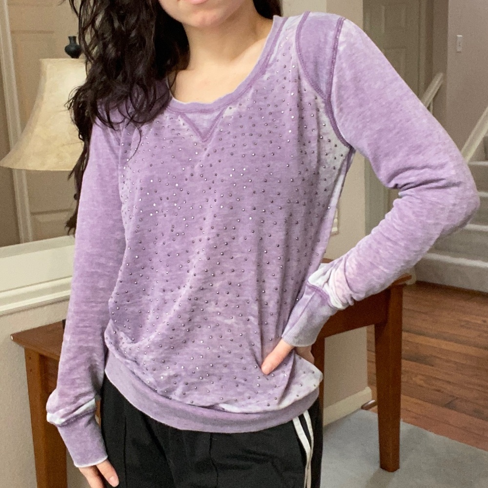 NEVER WORN! Jeans by Buffalo - Purple Studded Long-Sleeve Top - Small